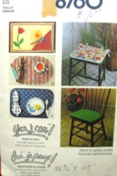 8760 SIMPLICITY SO EZ REVERSIBLE SHAPED PLACE MATS, CHAIR PAD, NAPKIN PATTERN